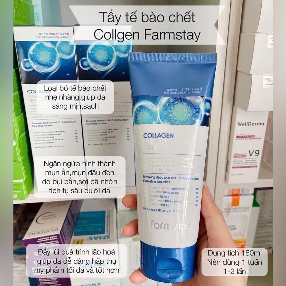 [FARM STAY] Collagen Water Full Moist Peeling Gel - 180ml. Expired 12/2026